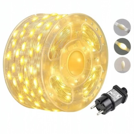 Вулична водонепроникна гірлянда, Нитка-Роса 500 LED, 50м, 220В, IP44, колір теплобілий