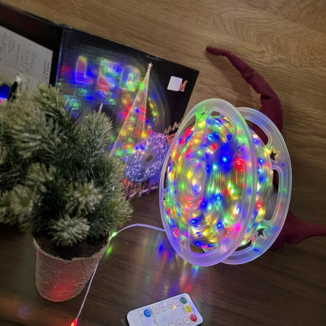 Вулична водонепроникна гірлянда, Нитка-Роса 2500 LED, 250м, 220В, IP44, різнокольорова RGB