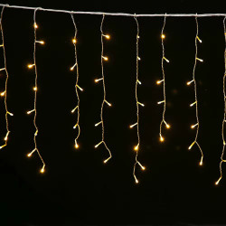 Гірлянда штора-бахрома 3х1м, 120LED, 220В, провід білий, колір теплобілий
