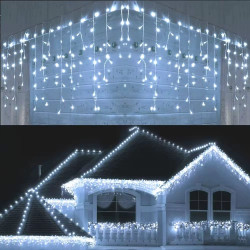 Гірлянда штора-бахрома 3х1м, 120LED, 220В, провід білий, колір білий