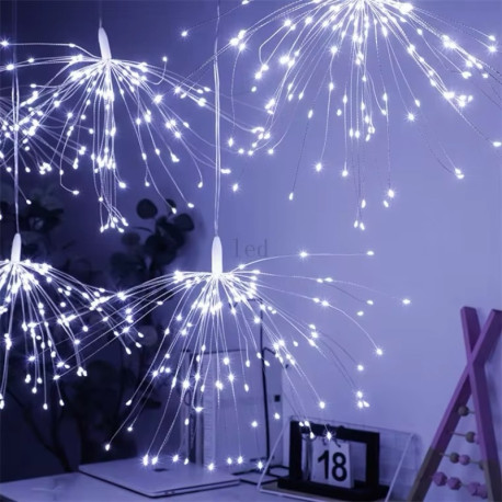 Гірлянда штора-феєрверк 800 LED, 3м, USB+пульт, колір білий