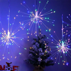 Гірлянда штора-феєрверк 800 LED, 3м, USB+пульт, колір RGB мультиколор