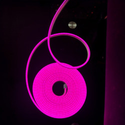 Гнучкий FLEX NEON 5м, 12-220В, колір рожевий