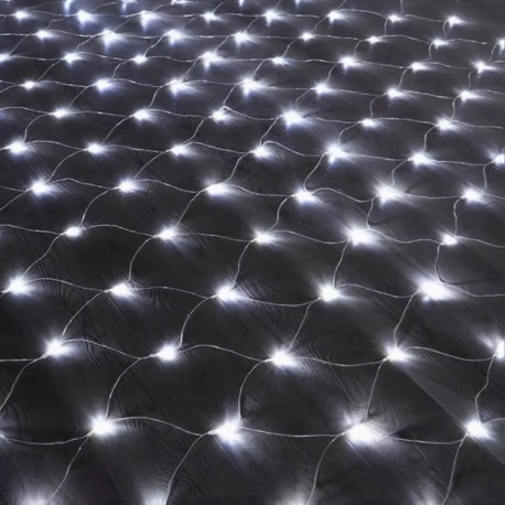 Гірлянда сітка 120 LED, 1.5x1,5 м, 220В, прозорий провід, колір білий