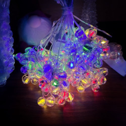 Гірлянда штора Хрустальні шарики 3х3м, 300LED, 220В, провід прозорий, колір RGB