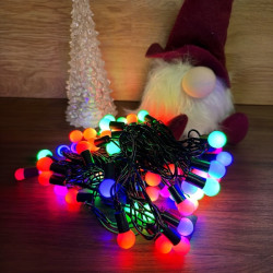 Гірлянда Шарики Твінки 100LED, колір RGB