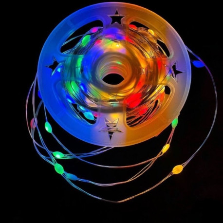Гірлянда “Крапля Роси” 500 LED 50м, срібний дріт, від USB+пульт, колір RGB мультиколор