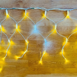 Вулична гірлянда “Сітка-Бахрома” 200LED+FLASH,5x0,6м, білий каучук 3.3мм,колір теплобілий IP65