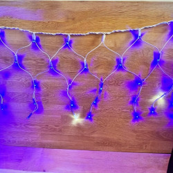 Вулична гірлянда “Сітка-Бахрома” 200LED+FLASH,5x0,6м, білий каучук 3.3мм,колір синійIP65