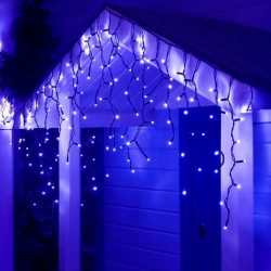 Вулична гірлянда “Бахрома” 144 LED+FLASH,5x0,6м, чорний каучук 3.3мм, колір синій IP65