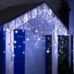 Вулична гірлянда “Бахрома” 144 LED+FLASH,5x0,6м, чорний каучук 3.3мм, колір білий IP65