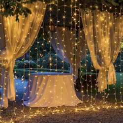 Вулична гірлянда “Штора” 240LED+FLASH, 3:2 м,білий каучук 3.3мм, теплий колір IP65