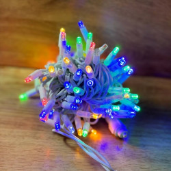 Вулична гірлянда Нитка String ,100 LED+FLASH, 10м,білий каучук 3.3мм, мультиколор RGB IP65