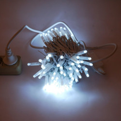 Вулична гірлянда Нитка String ,100 LED+FLASH, 10м,білий каучук 3.3мм,колір білий IP65
