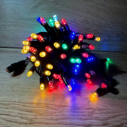 Вулична гірлянда Нитка String ,100 LED+FLASH, 10м,чорний каучук 3.3мм, мультиколор RGB IP65