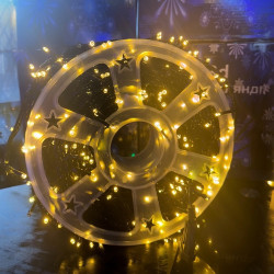 Гірлянда нитка на котушці 500LED+FLASH, 50м, чорний провід 2.2мм, колір теплобілий IP44