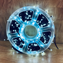 Гірлянда нитка на котушці 500LED+FLASH, 50м, чорний провід 2.2мм, колір білий IP44