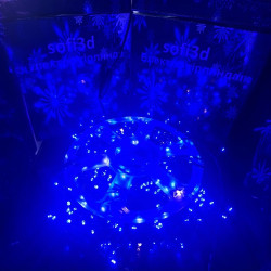 Гірлянда нитка на котушці 500LED+FLASH, 50м, чорний провід 2.2мм, колір синій IP44