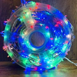 Гірлянда нитка на котушці 500LED+FLASH, 50м, білий провід 2.2мм, мультиколор IP44