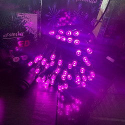 Вулична гірлянда Нитка String ,100 LED+FLASH, 10м,чорний каучук 3.3мм,колір фіолетовий IP65