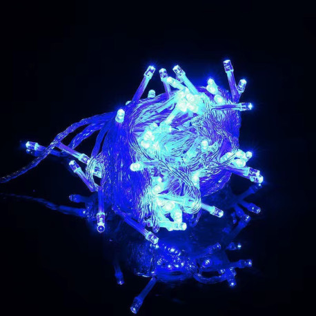 Світлодіодна гірлянда 100 LED прозорий провід,колір синій
