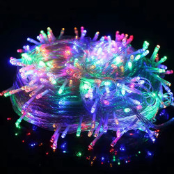 Світлодіодна гірлянда 200 LED прозорий провід різнокольорова