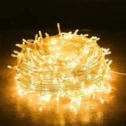 Світлодіодна гірлянда 300 LED прозорий провід, колір теплобілий