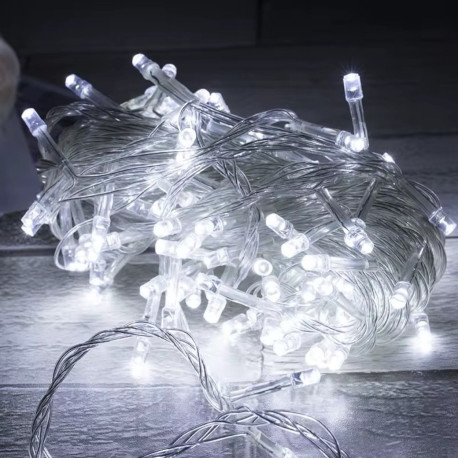 Світлодіодна гірлянда 400 LED прозорий провід, колір білий