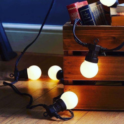 Вулична гірлянда Belt-Light 5 метрів 10 патронів E27 з матовими LED-лампами (теплий білий)