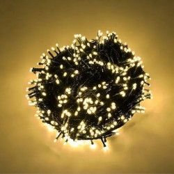 Світлодіодна гірлянда 200 LED чорний провід, колір теплобілий