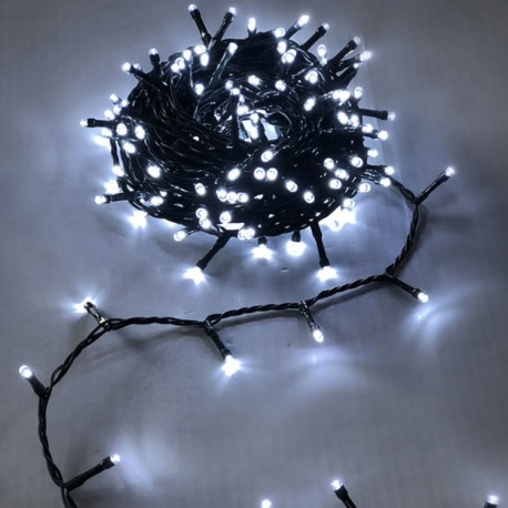 Світлодіодна гірлянда 300 LED чорний провід, колір білий