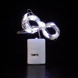 Гірлянда роса на батарейках 2 метри, 20 LED біла (WHITE)