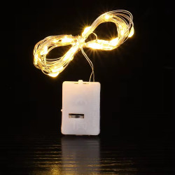 Гірлянда роса на батарейках 2 метри, 20 LED теплобіла (WARM WHITE)
