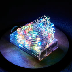Гірлянда роса на батарейках 3 метри, 30 LED кольорова (RGB)