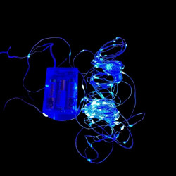 Гірлянда роса на батарейках 10 метрів, 100 LED синя (BLUE)