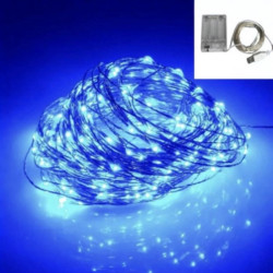 Гірлянда Роса на батарейках+USB,10метрів 100LED, колір синій