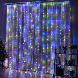 Гірлянда штора Роса 600LED, 8х1,5метри, колір RGB різнокольорова